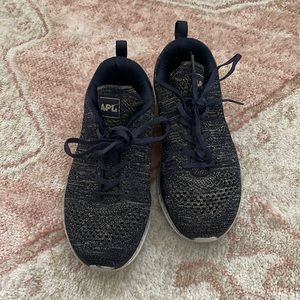 APL navy gold glitter womens techloom sneakers size 7.5 // 38.5 EUR